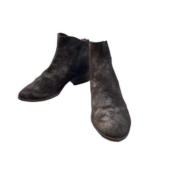 Lucky Brand Chocolate Metallic Stacked Heel Ankle Booties - Picture 5 of 10